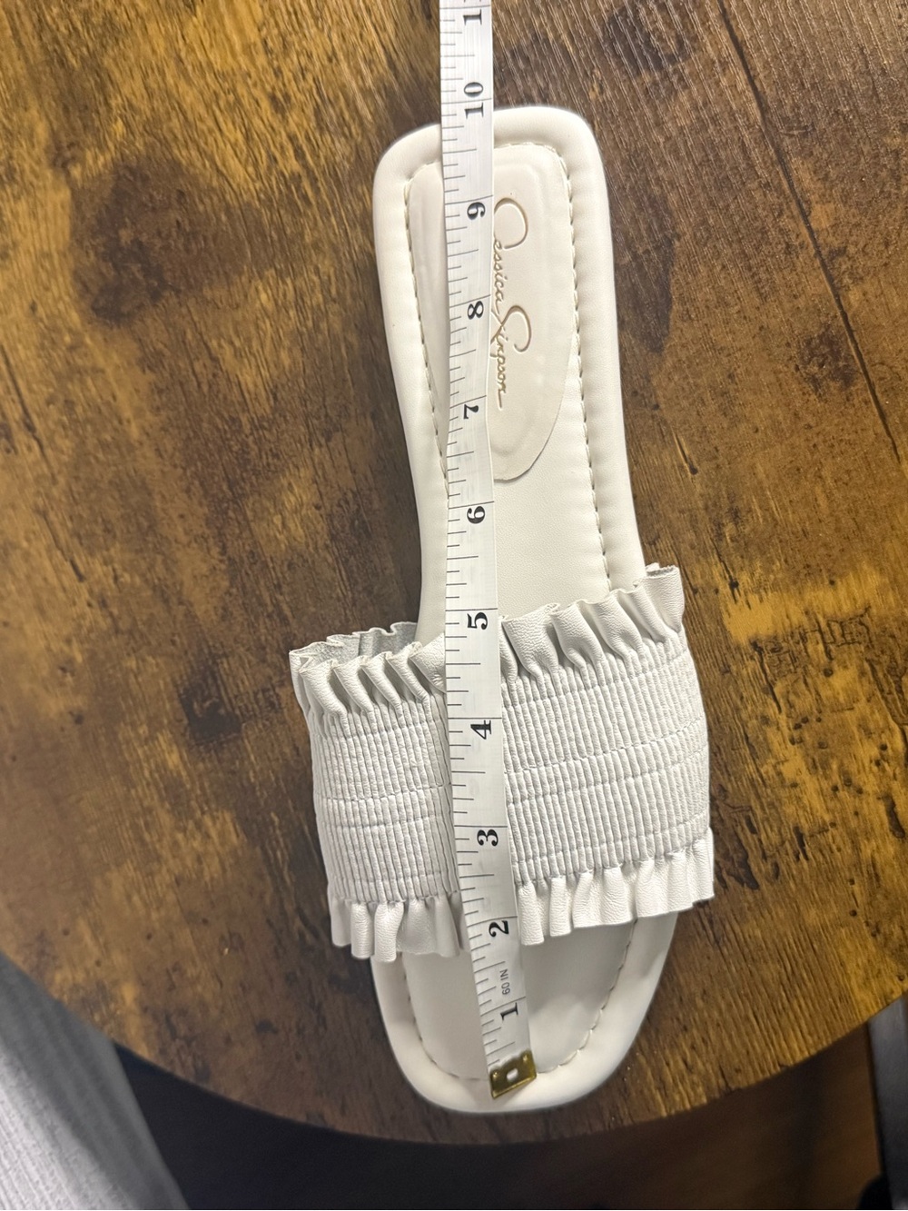 Jessica Simpson White Ruffle Slide Sandals - Picture 5 of 5